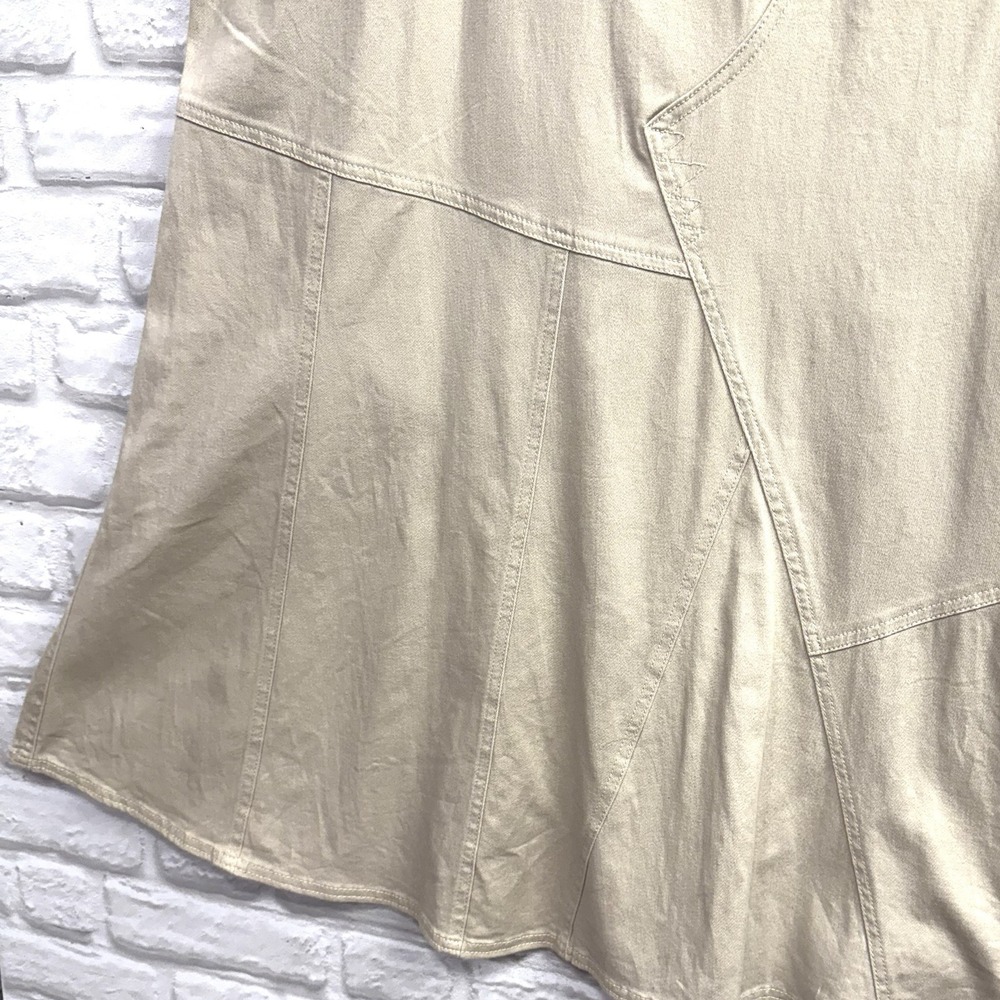 Vtg GITANO Denim Maxi Skirt Sz 26W Khaki Flared Hem Boho Grunge Western 90s Y2K - Picture 10 of 12